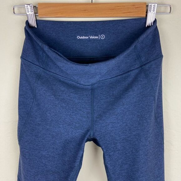 Outdoor Voices Techsweat Flex Crop Leggings - Heathered Blue - Picture 8 of 8